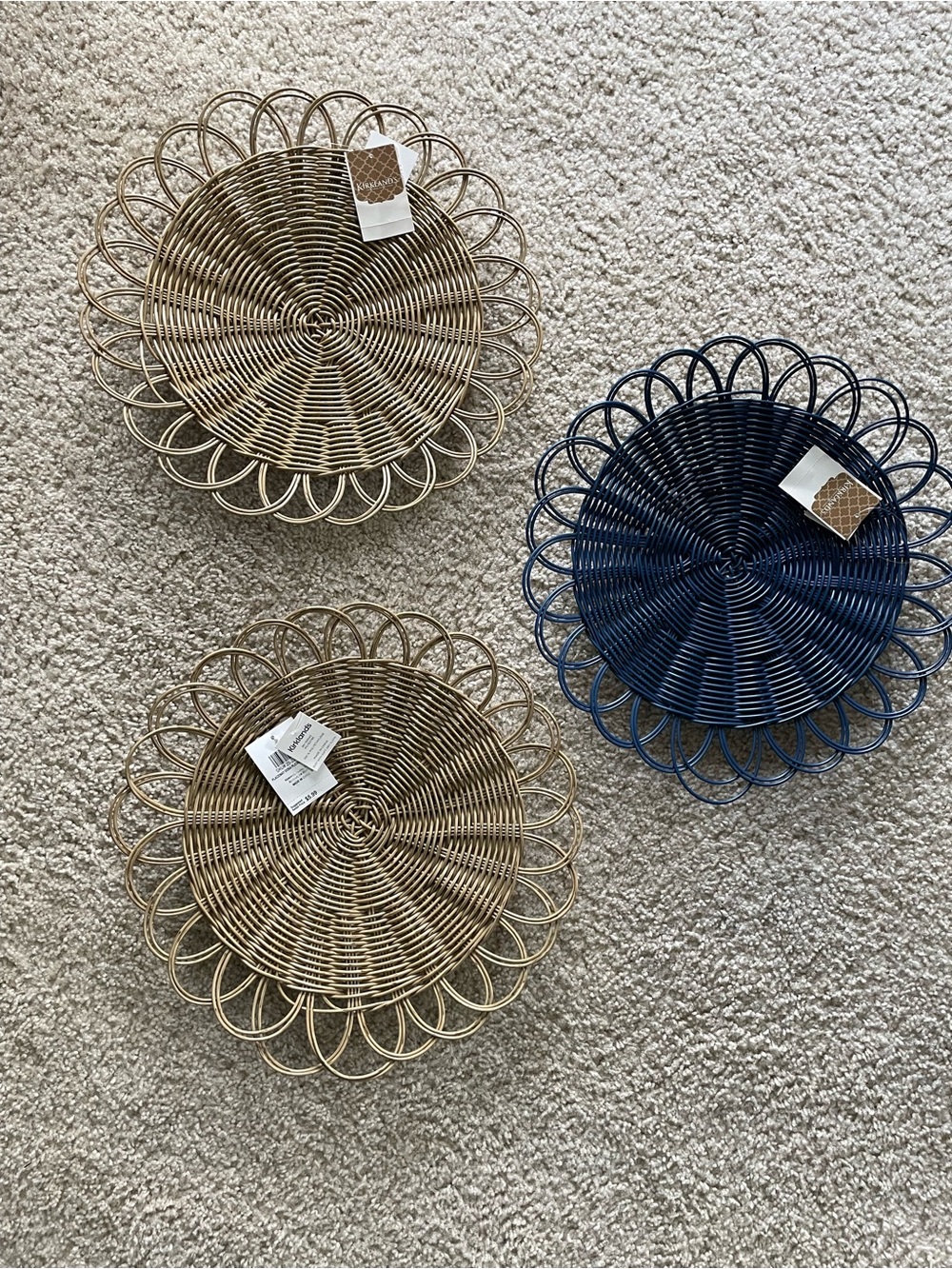 Set of Three Kirklands Woven Placemats